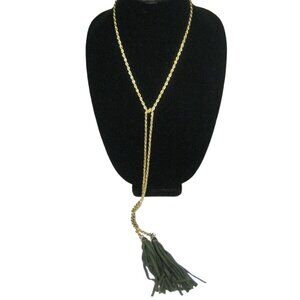 NEW Tassel Double Necklace Women 48 Inch Jewelry Lariart Goldtone Wrap